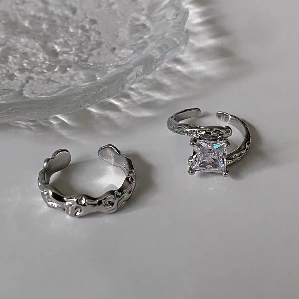 Nhẫn Thiết Kế Không Đều Đơn Giản Sang Trọng Phong Cách Hàn Quốc Có Thể Điều Chỉnh