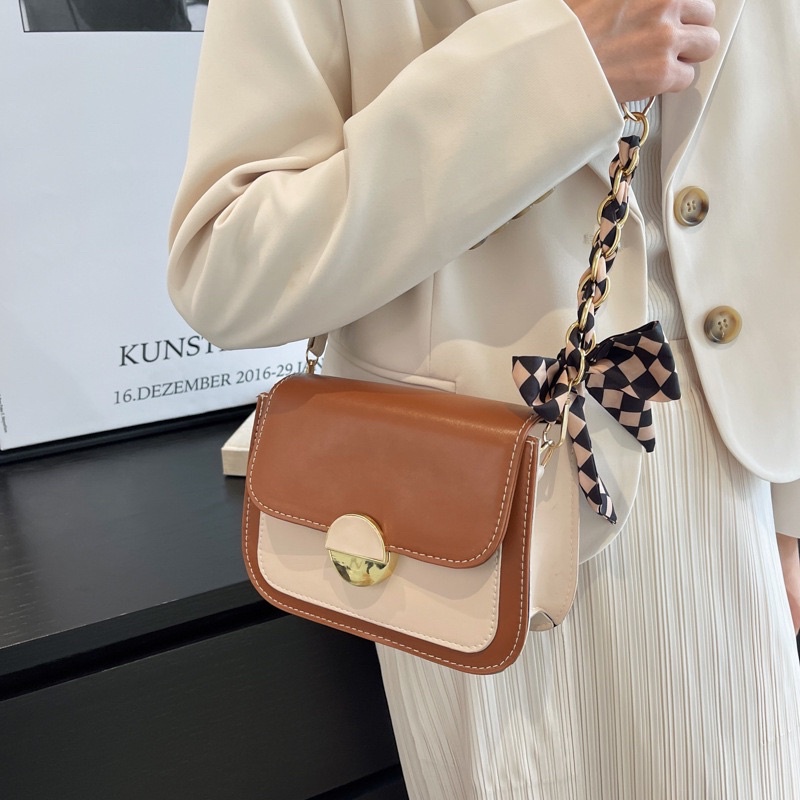 [AFF7SPP Giảm 30K đơn 150K] Túi đeo chéo nắp gập cao cấp kèm dây buộc Ảnh thật [BELI12]