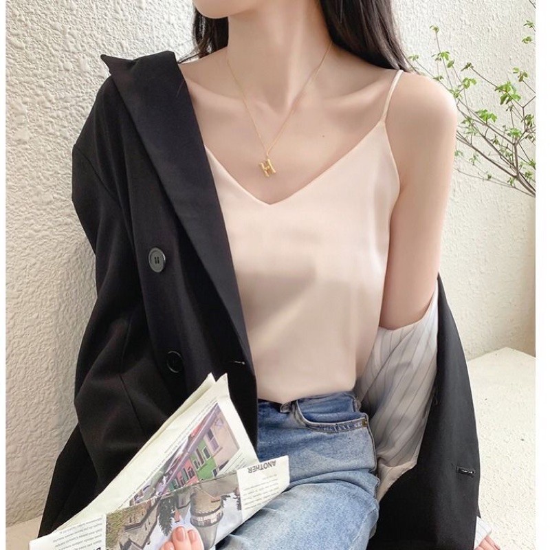 Áo 2 dây lụa satin nhiều màu | BigBuy360 - bigbuy360.vn