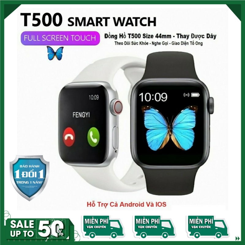 Đồng Hồ Thông Minh ⚡FreeShip⚡ Đồng Hồ T500 Series 6 Nhận Tin Nhắn Zalo FaceBook Nghe Gọi, Thay Đổi Hình Nền
