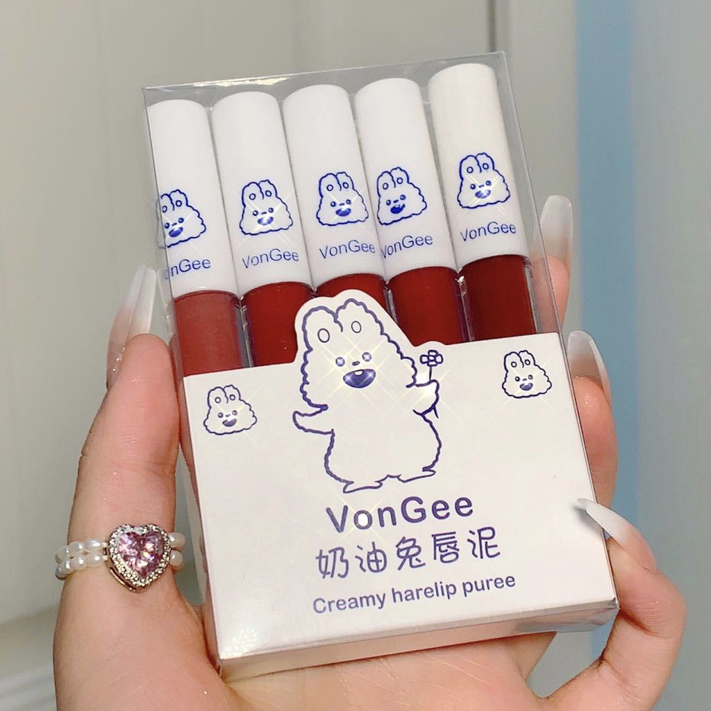 Set son 5 cây son kem bóng lì VONGEE Tiểu Con thỏ | BigBuy360 - bigbuy360.vn