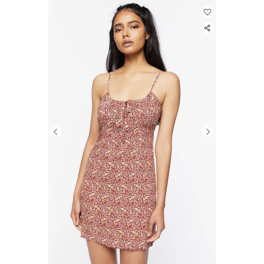 Đầm cami in hoa khoét ngực - Floral Print Cami Mini Dress | Tiam Clothes VNXK