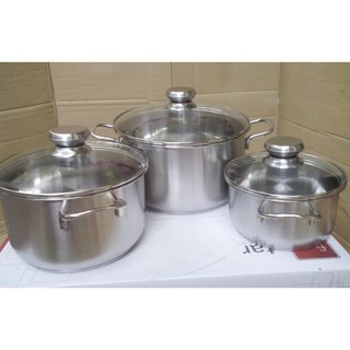 Bộ nồi 3 nồi inox fivestar nắp Kính inox 430