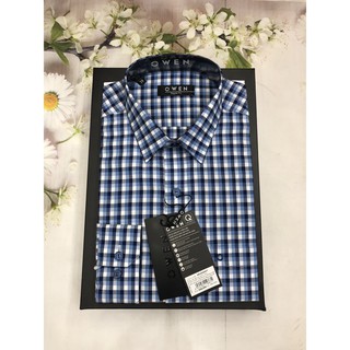 ÁO SƠ MI NAM DÀI TAY OWEN MỚI NHẤT 2020 KẺ CARO XANH NAVY AR20606