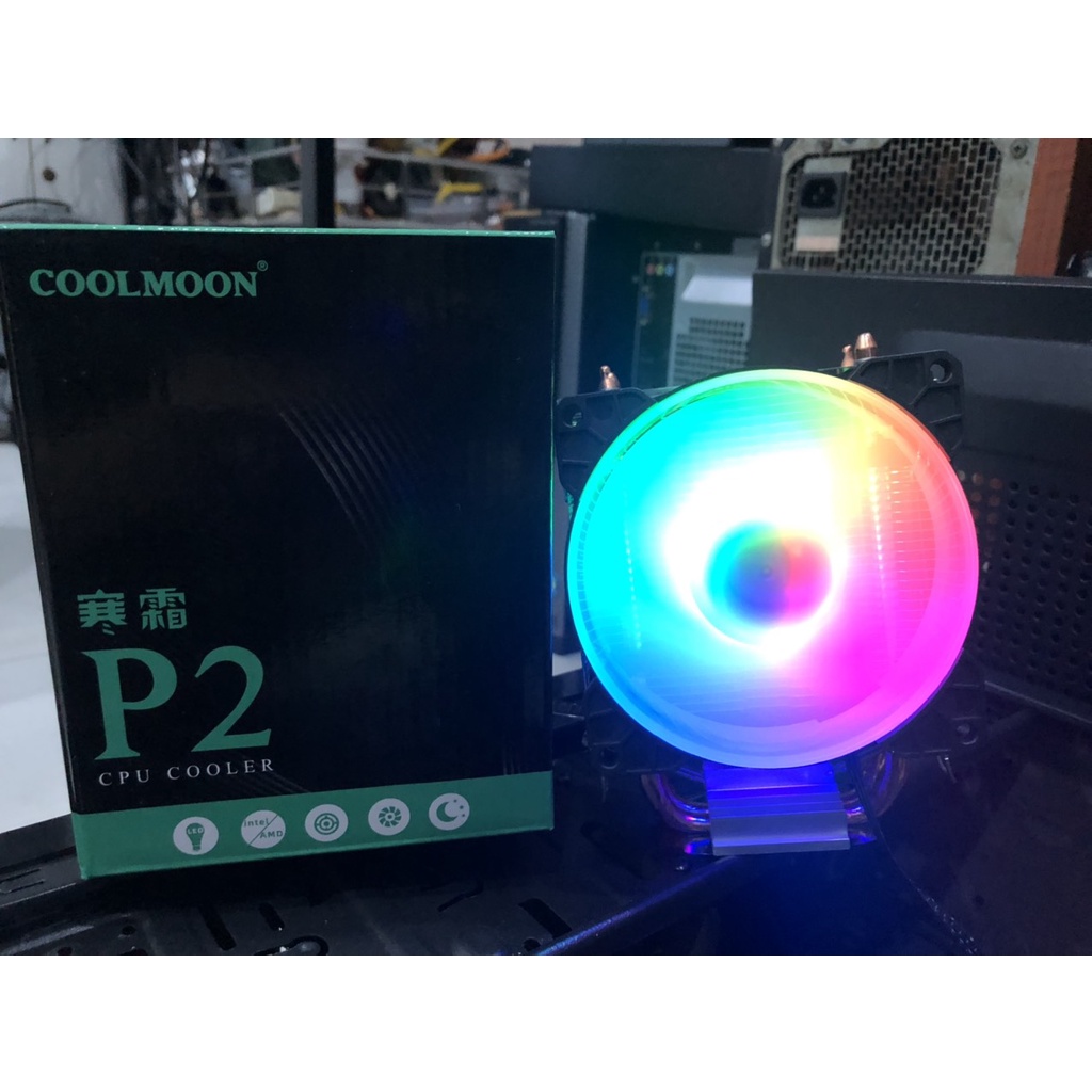 Tản Nhiệt Khí,Quạt tản nhiệt, Fan CPU Coolmoon Frost P2 Streamer Edition - Led Nhiều Màu - Dùng cho SK 1200