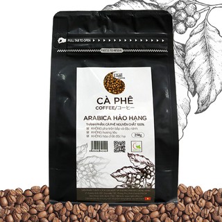 Cafe dạng Hạt nguyên chất 100% Arabica Hảo Hạng - Light coffee - Gói 100g - 200g - 250g - 500g