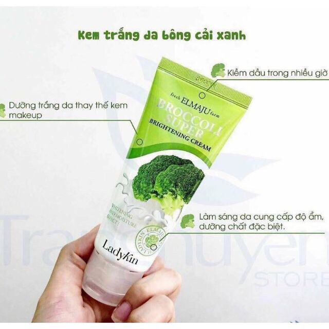 Kem dưỡng Bông Cải Xanh Ladykin Broccoli Super Brightening 60ml