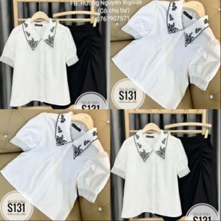 Bigsize Set áo thêu + chân váy rút S131