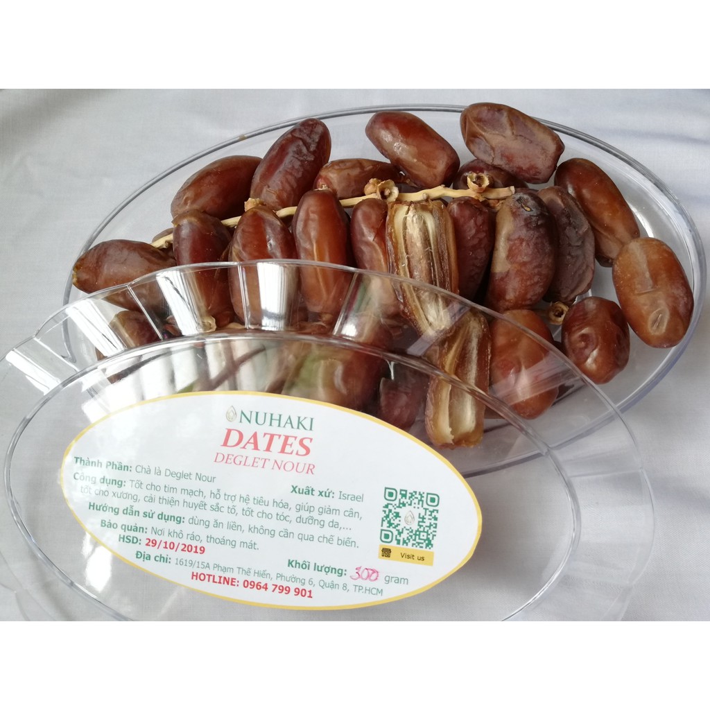 (ĐÚNG ISRAEL) Chà Là Nguyên Cành Deglet Nour nhập khẩu Israel cơm dầy dẻo Nuhaki
