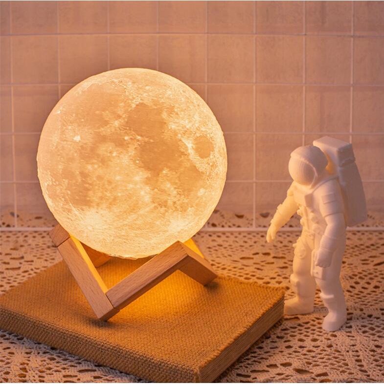 Đèn Ngủ Hình Mặt Trăng 3D Ấm Áp Ban Đêm Thích Hợp Làm Quà Tặng Sinh Nhật