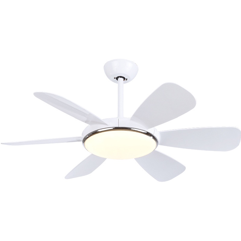 Quạt Trần Có Đèn 6 Cánh Nhựa Màu Trắng, Quạt Trần Trang Trí Phòng Khách/Chung Cư