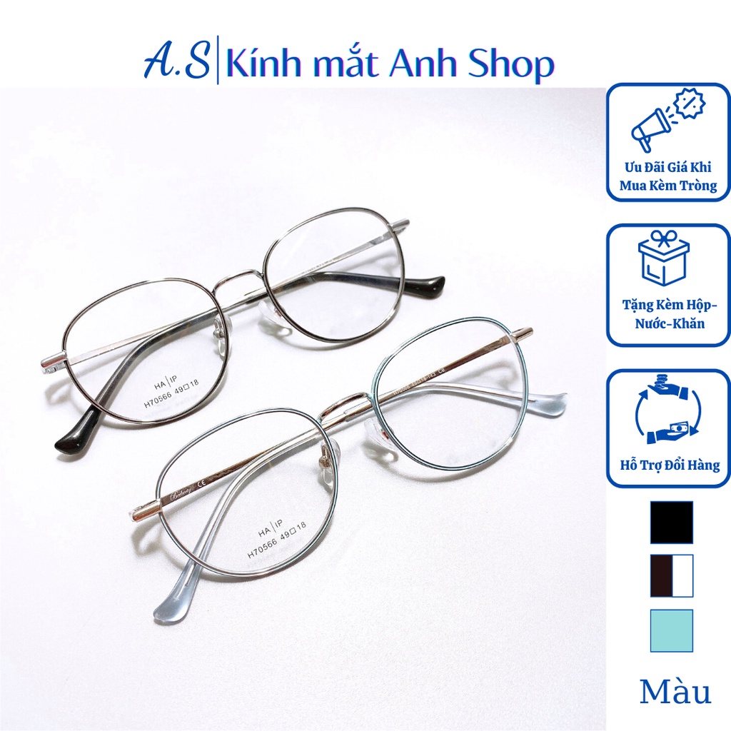 Gọng kính tròn kiểu bé cho người mặt nhỏ chất liệu kim loại bền thời trang thanh lịch 70566