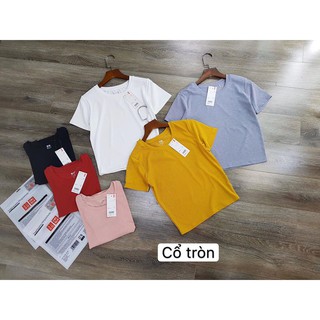 Áo thun gân cổ tròn - nhiều màu lựa chọn