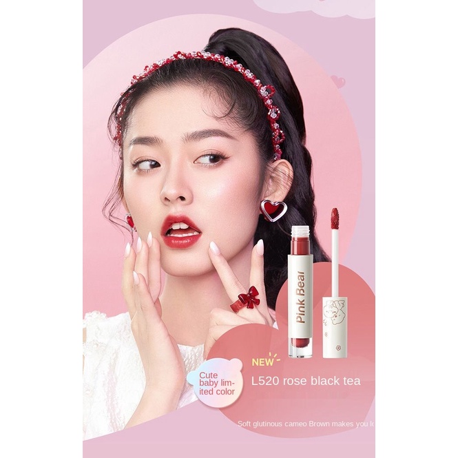 Son Kem Màu Hồng Hình Gấu Dễ Thương Lâu Trôi Màu Sắc