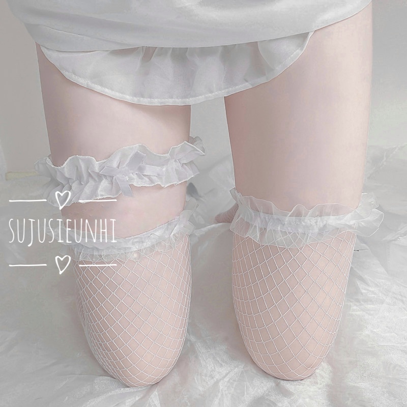 (2 màu-2 mẫu) Vòng choker ren nơ đeo đùi dễ thương (có co giãn)