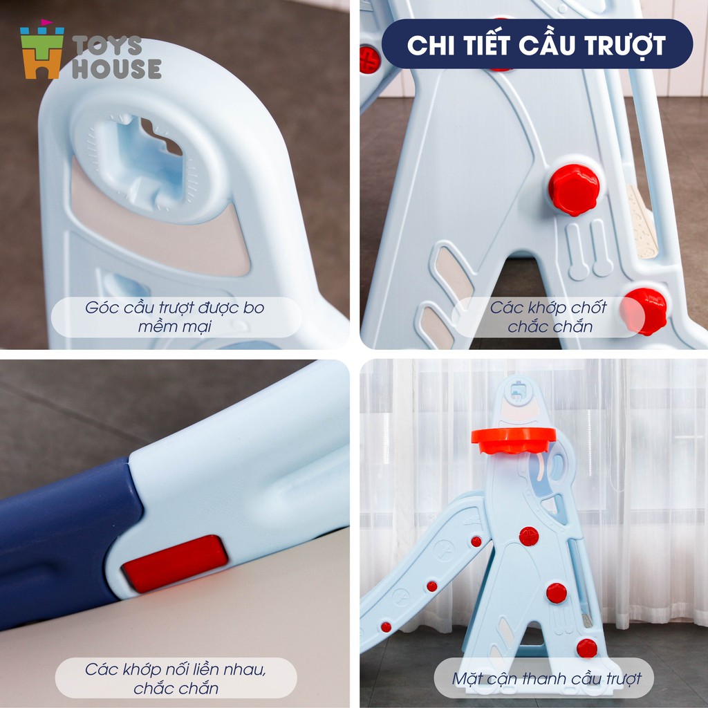 Cầu trượt kèm Khung bóng rổ cho bé Toys House WM21B271, hàng chính hãng cao cấp