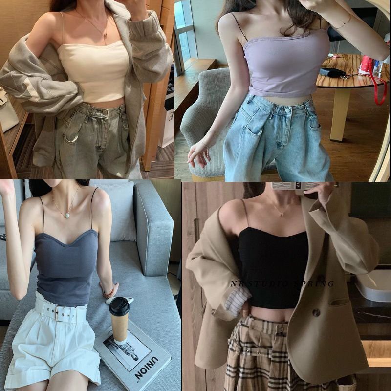 Áo Bra Nữ 2 Dây 💖 FREESHIP 💖 Áo Ngực 2 Chất Cotton Mềm Mại Quyến Rũ Cho Nữ - Bra dáng dài 259 | BigBuy360 - bigbuy360.vn