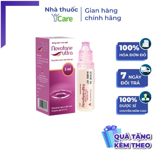 [QUÀ TẶNG] Sản phẩm bổ sung giảm khô mắt, ngứa mắt Novotane Ultra lọ 5ml