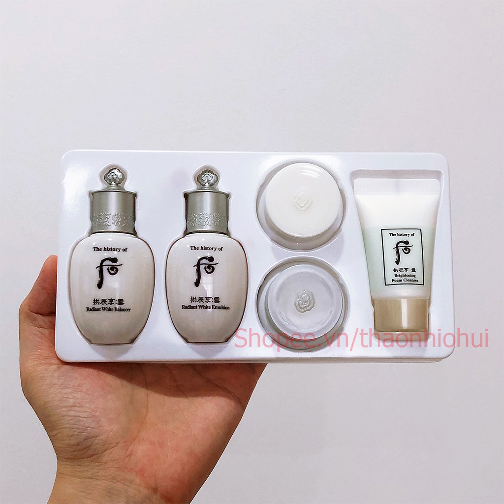 SET DƯỠNG TRẮNG DA, MỜ NÁM, SẠM, TÀN NHANG WHOO 5 SẢN PHẨM MINI