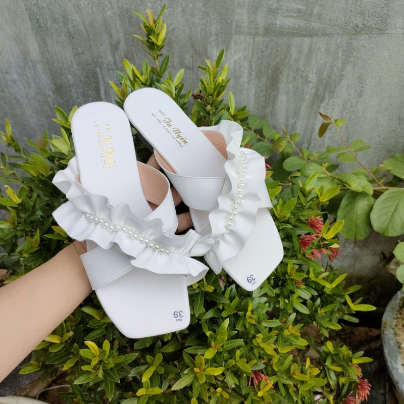 Dép bigsize quai chéo phối ngọc size 35-43