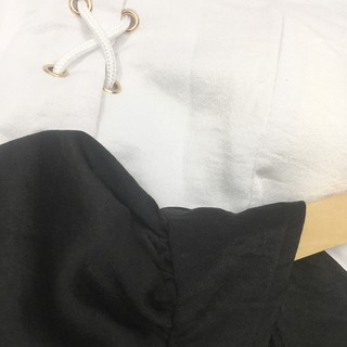 [HỎA TỐC HCM] Áo crop đan dây tay phồng dài (2 màu)