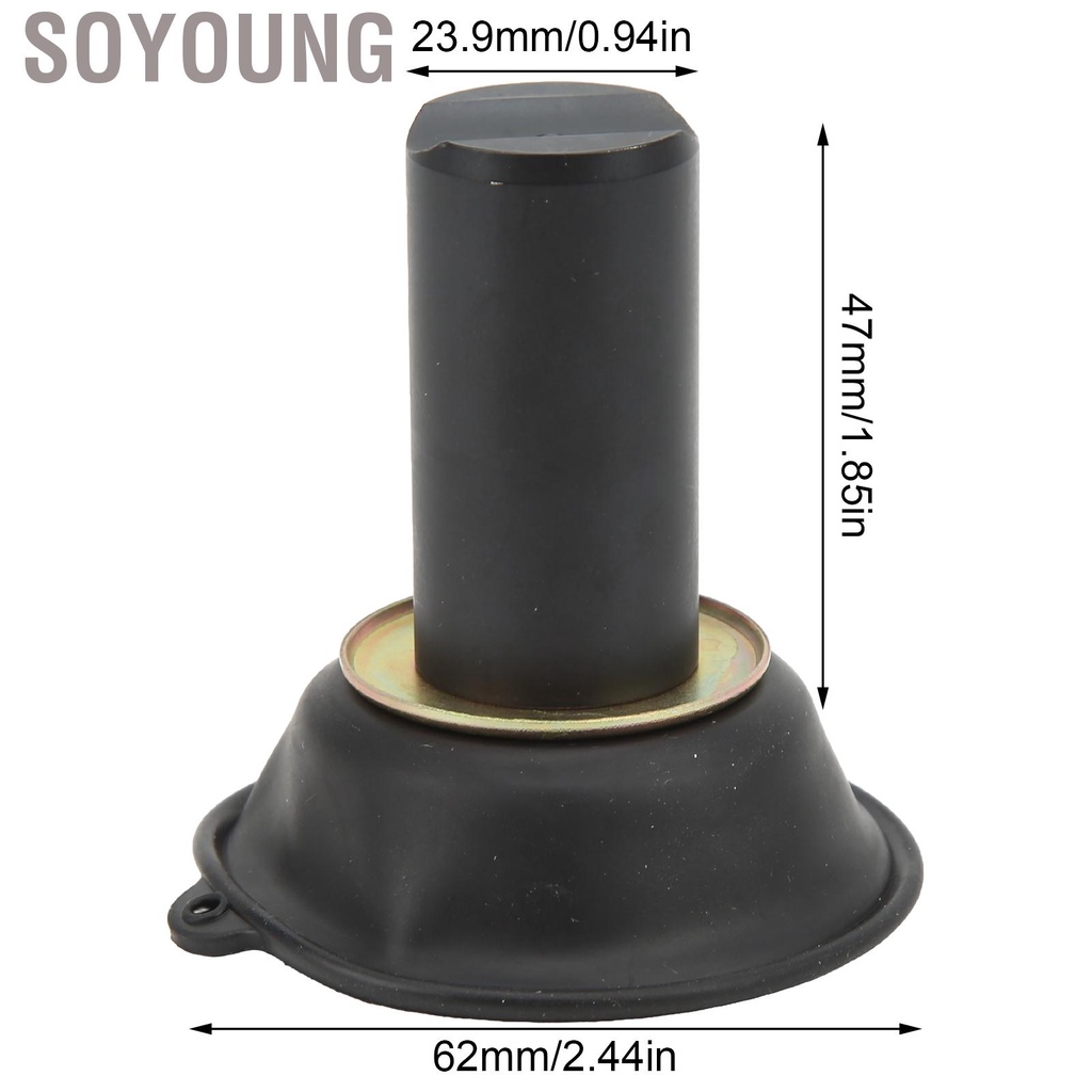 Soyoung 23.9mm Motorbike Carburetor Plunger Diaphragm Black Rubber Replacement for Virago XV250