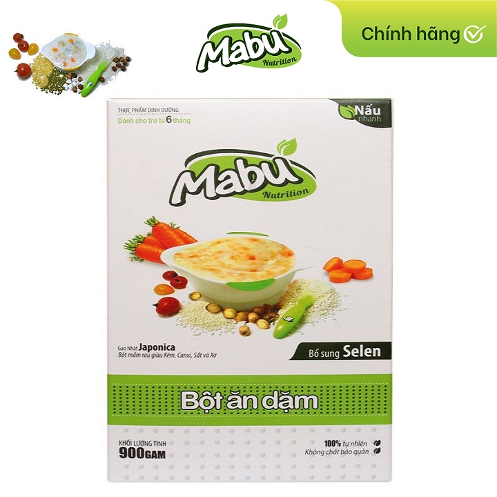 Bột ăn dặm Mabu nấu nhanh cho bé cho bé từ 6 tháng tuổi, kiểu Nhật (900g)