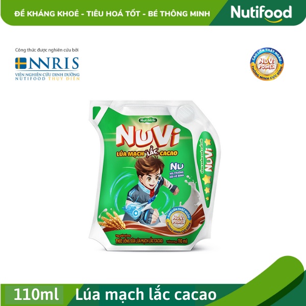 [Date mới] Sữa Nuvi túi 110ml ⚡NutiFood⚡Hương cam, hương dâu, hương đào táo, hương trái cây nhiệt đới,lắc ca cao