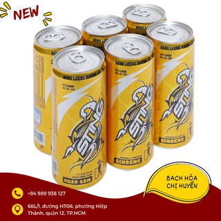 Lốc 6 lon nước ngọt Sting Gold (Vàng) 330ml