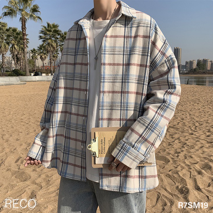 Áo sơ mi nam nữ Hàn Quốc cao cấp dáng rộng dài tay Shirt Loose R7SM19 Unisex