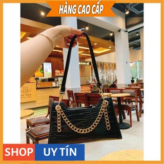 Túi xách nữ đeo vai đeo chéo Túi kẹp nách xách tay da vân cá sấu hàng 3 dây mẫu mới nhất TKNA03 + hình thật