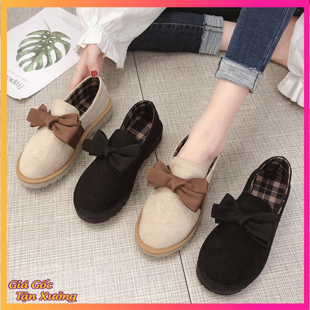 [Order]Giày nữ mũi tròn đế dày nơ xinh phong cách retro Nhật Bản - New Order | BigBuy360 - bigbuy360.vn