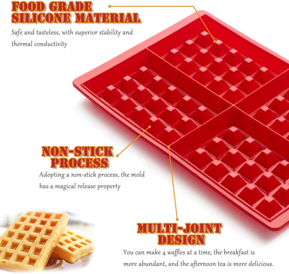 Khuôn Nướng Bánh Waffle ANAEAT Không Dính Chất Liệu Silicon