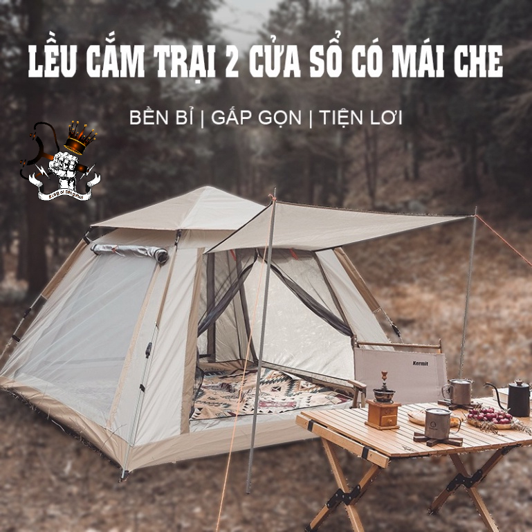 Lều dã ngoại tự bung 4-6 người chống nước chống tia tử ngoại KT 2m4x2m4 - Lều cắm trại du lịch-DCP8