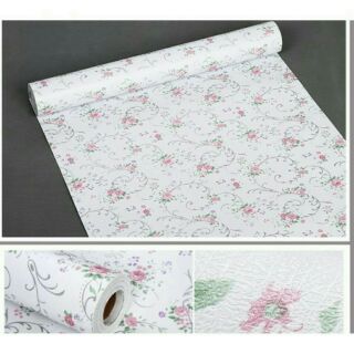 10m Giấy dán tường hoa hồng nhí uốn lượn