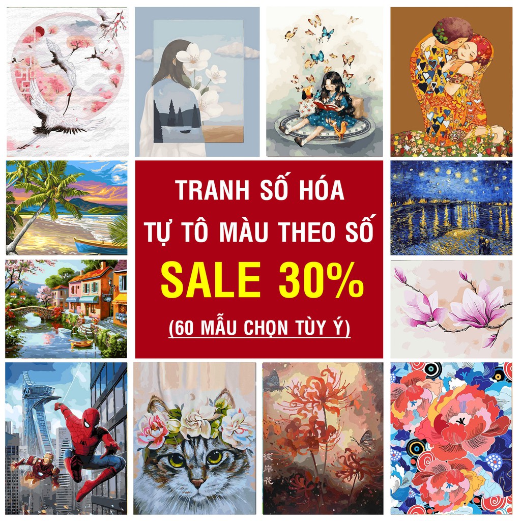 Tranh tô màu theo số sơn dầu số hóa 🎁SALE OFF🎁 Các mẫu tranh có khung hot trend