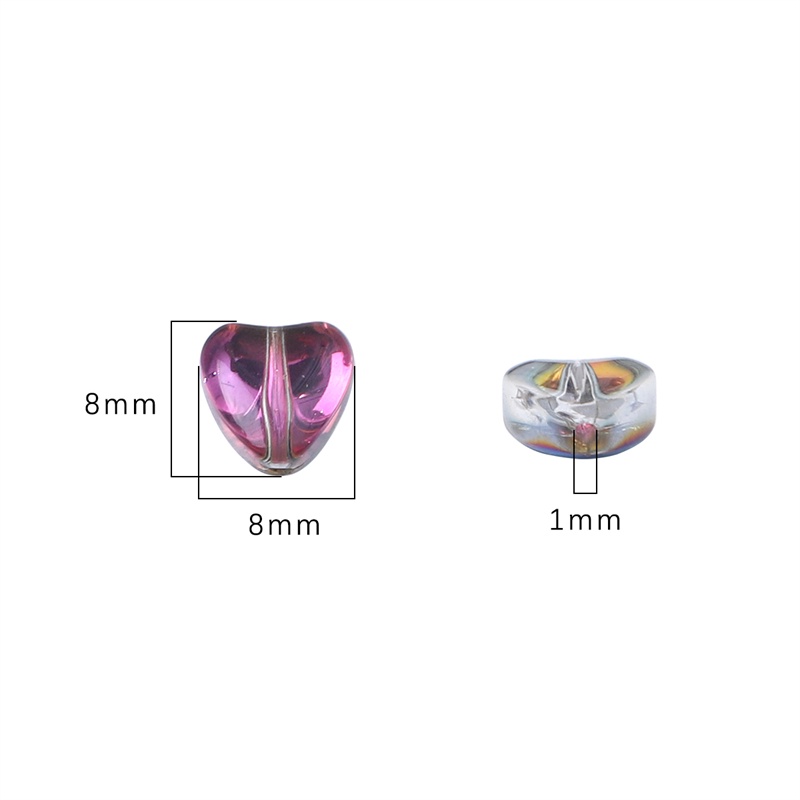 Bộ 20 Hạt Pha Lê Hình Trái Tim 8x8mm Tự Làm Trang Sức