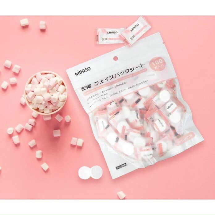 Mặt nạ giấy nén Miniso gói từ 95 - 100 viên Nhật Bản HONGMOON98 SHOP