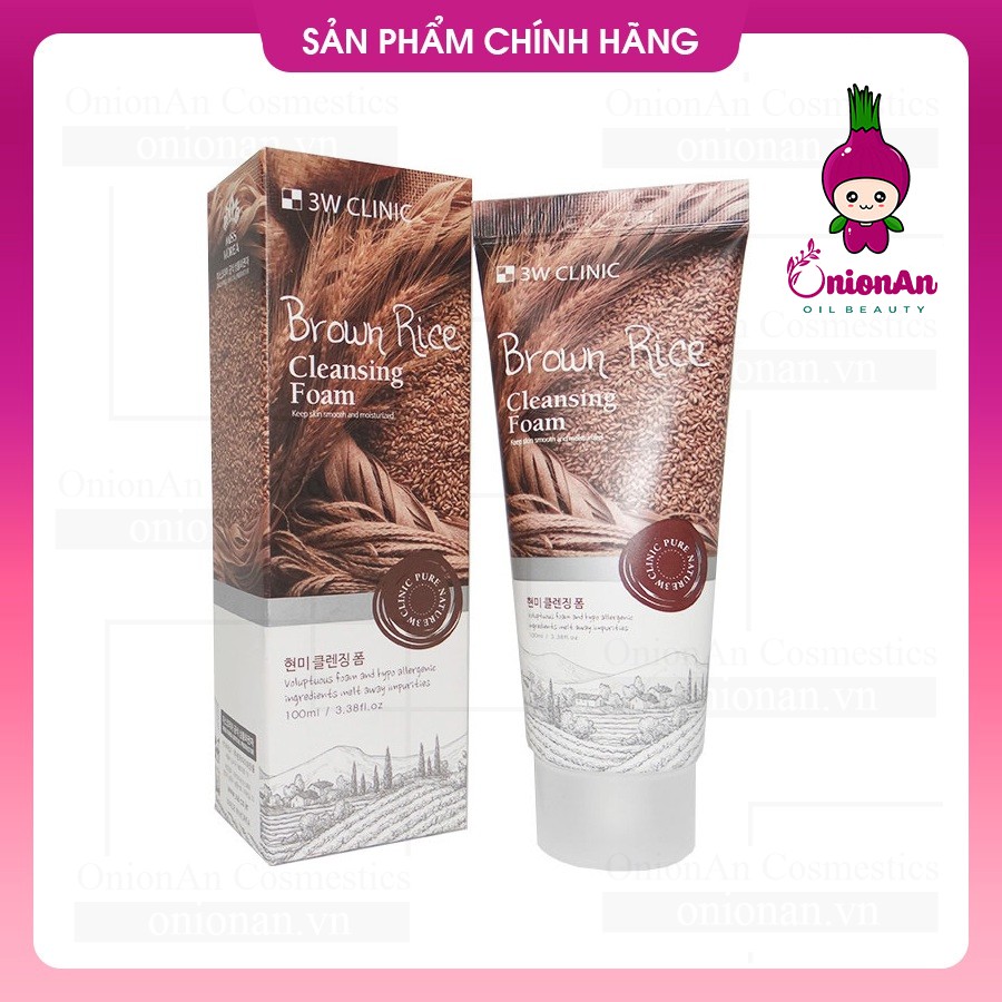 Sữa Rửa Mặt Chiết Xuất Từ Gạo 3W Clinic Brown Rice Foam Cleansing