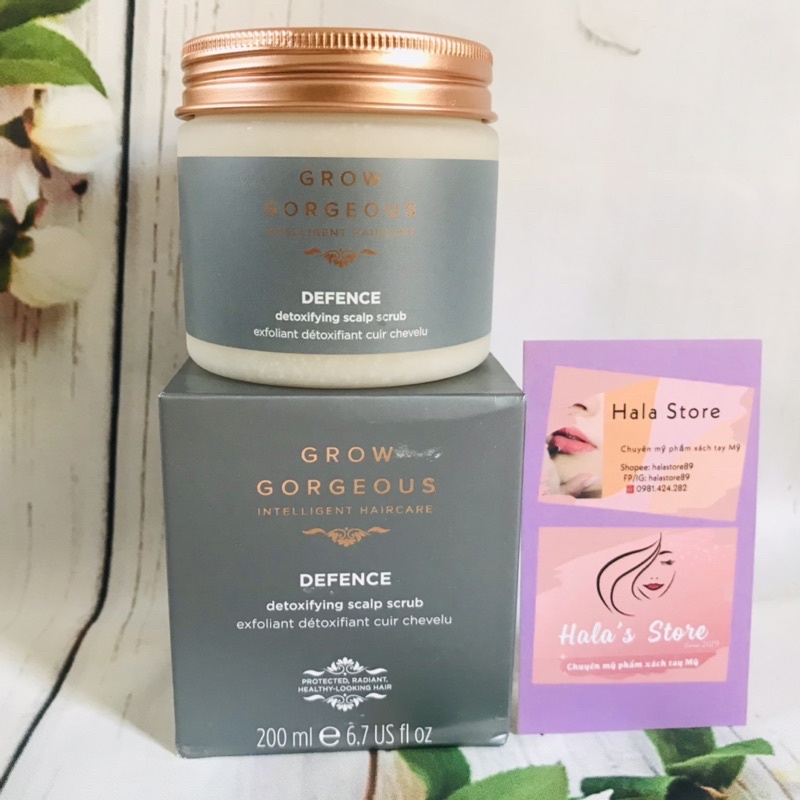 Grow Gorgeous ✨ Tẩy da chết và detox da đầu Defense Detoxifying Scalp Scrub