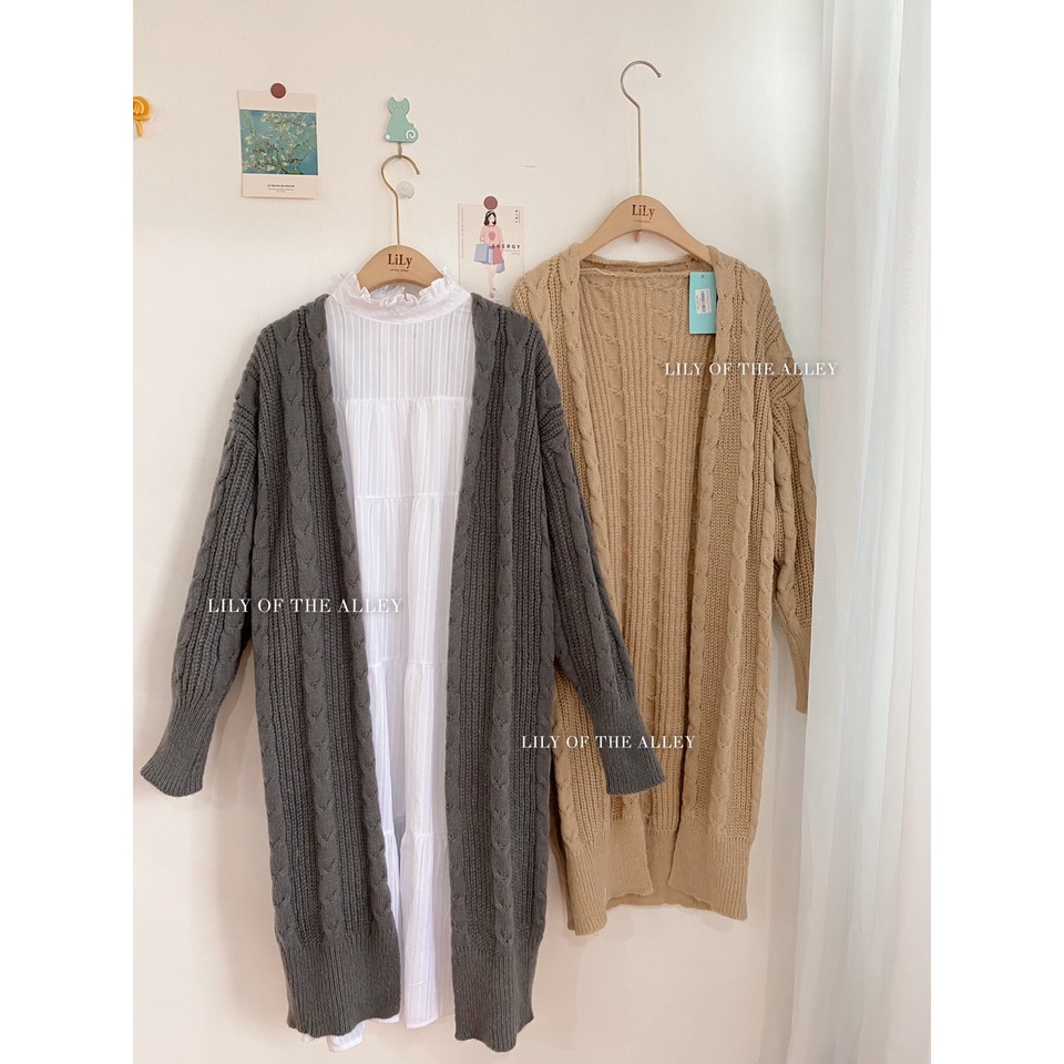 Cardigan len thừng dáng dài