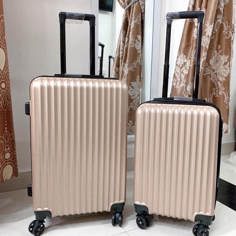 Vali kéo du lịch thời trang sọc dọc có khuy cao cấp SIZE 20, 24. Siêu bền, rẻ đẹp nhựa Abs cao cấp chống va đập