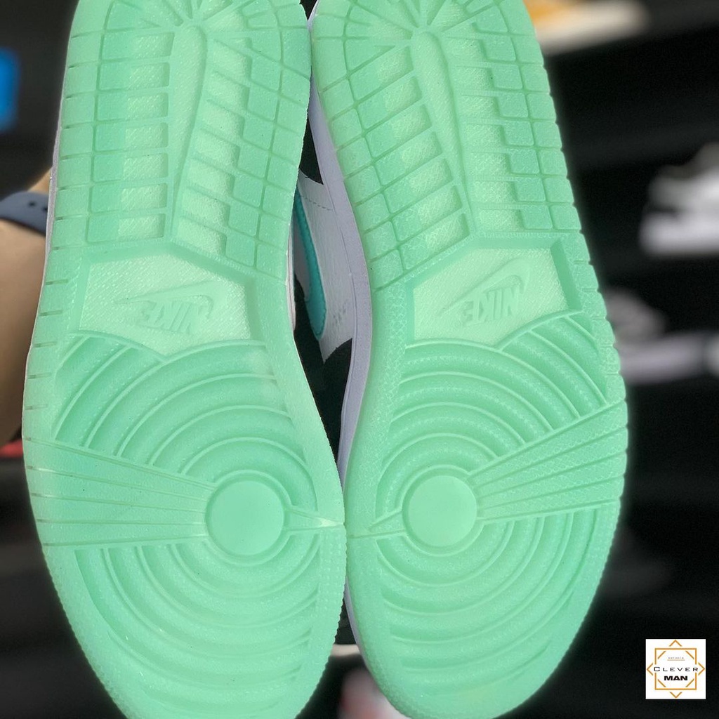 Giày Thể Thao AIR JORDAN 1 Low Island Green Màu đen đế Xanh Cổ Thấp