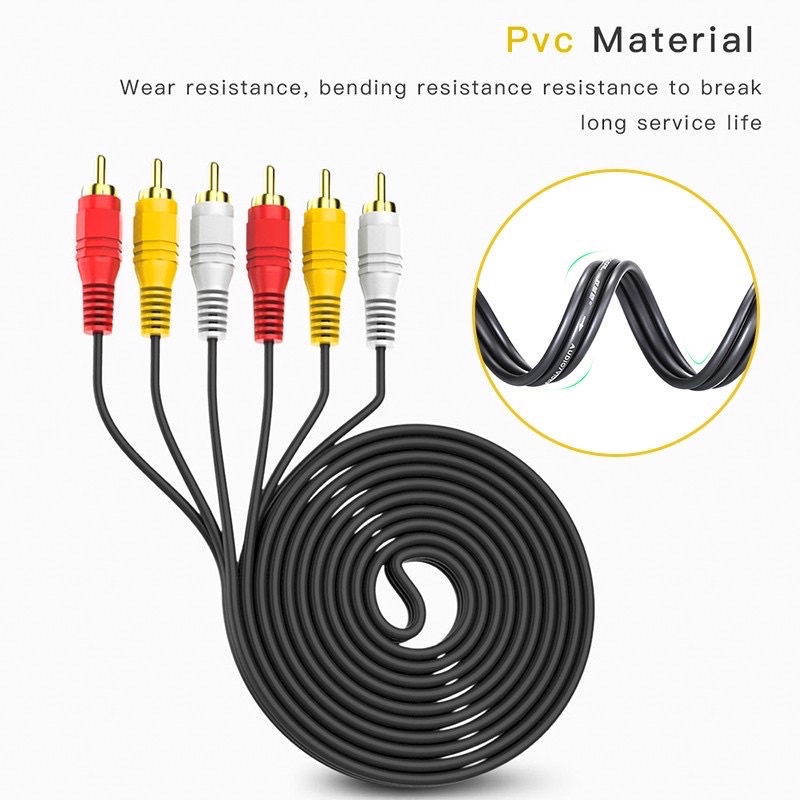 Dây Cáp Âm Thanh / Video AUX 1.5M 3M 5M 3RCA Sang 3RCA Chuyên Dụng Cho TV DVD TVPLUS