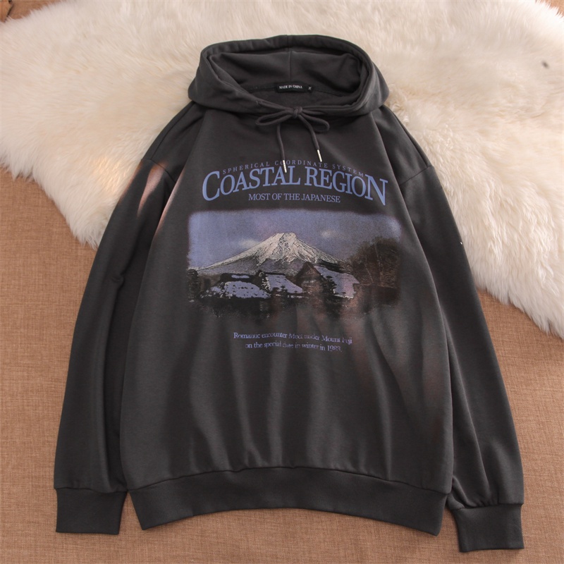 NRVP Áo Hoodie Tay Dài Oversize In Họa Tiết Phong Cách Hàn Quốc Kiểu Mới Cho Nam / Nữ