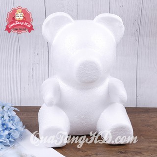 Phôi Gấu Xốp 35cm - Nguyên Liệu Gấu Hoa Hồng Xốp - Shop Hoa Sáp