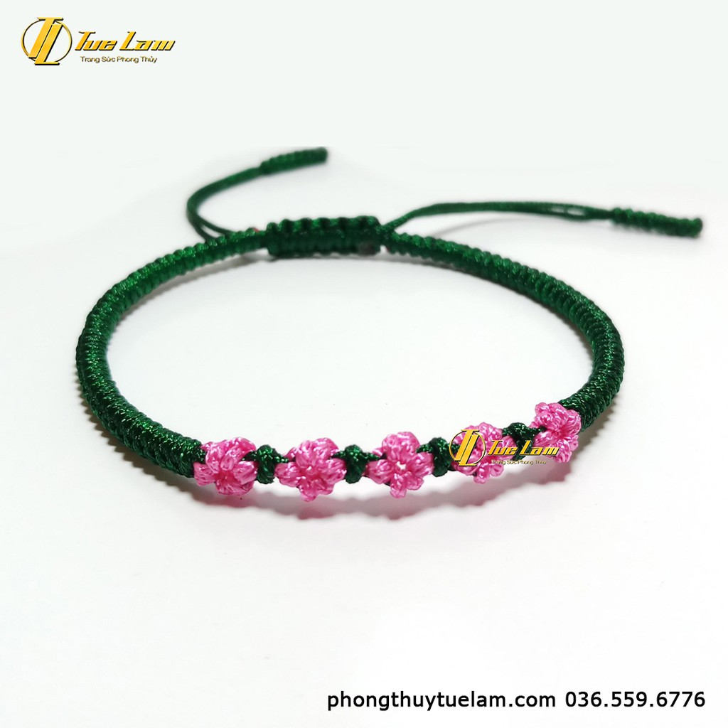 [Vòng May Mắn] Vòng chỉ may mắn bện handmade hoa nhí năm cánh đủ màu hợp mệnh