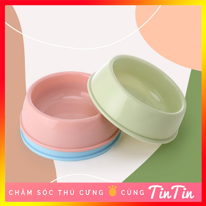 Bát ăn đơn bằng nhựa cho thú cưng chó mèo - Đường kính 15 cm