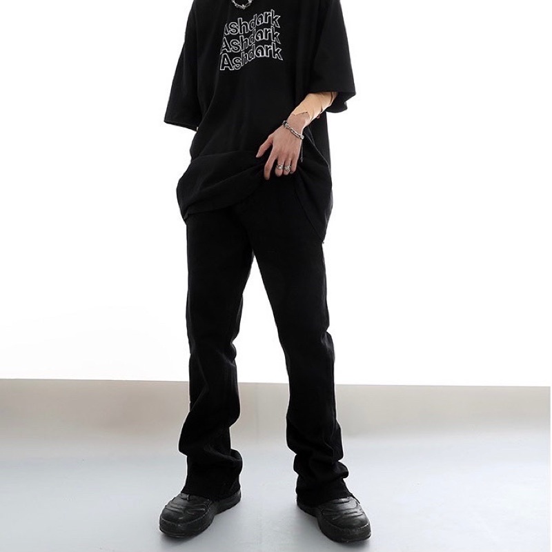 Quần jeans loe dáng skinny xả lai phong cách Streetwear Brokeboiz