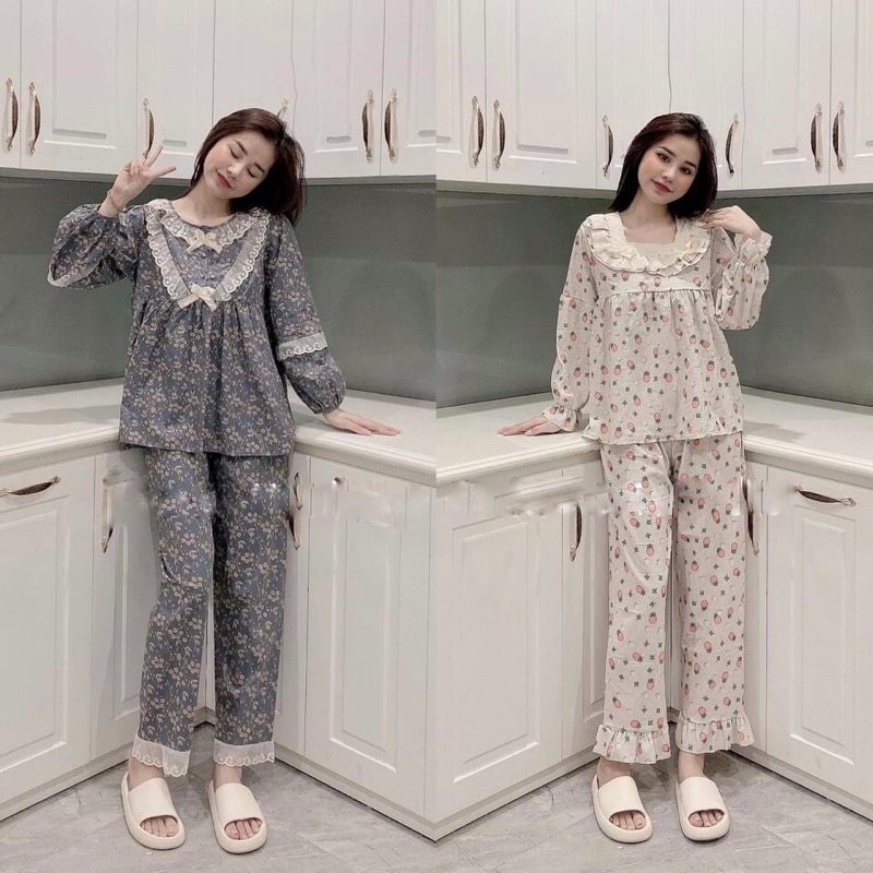 ĐỒ MẶC NHÀ CỔ TRÒN PHỐI REN SIÊU CƯNG QCCC